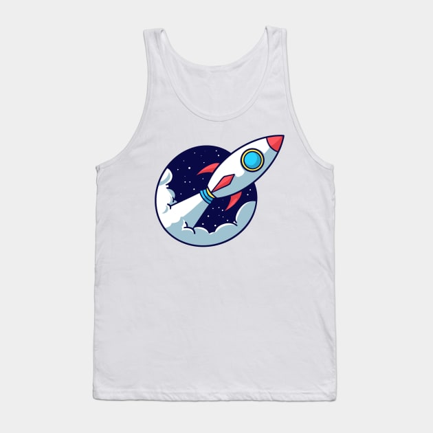 Rocket Flying Into Space Tank Top by notajellyfan